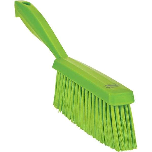 Vikan - 14" OAL, Polyester Staple Set Bench Brush - 2" Bristle Length, 6-3/8" Long Head, Straight Polypropylene Handle, Lime Green - Caliber Tooling