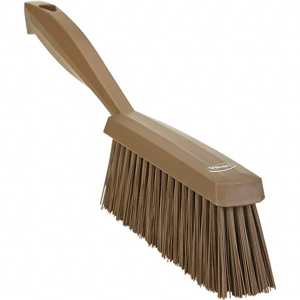 Vikan - 14" OAL, Polyester Staple Set Bench Brush - 2" Bristle Length, 6-3/8" Long Head, Straight Polypropylene Handle, Brown - Caliber Tooling