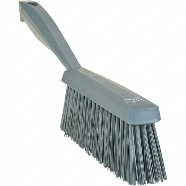 Vikan - 14" OAL, Polyester Staple Set Bench Brush - 2" Bristle Length, 6-3/8" Long Head, Straight Polypropylene Handle, Gray - Caliber Tooling