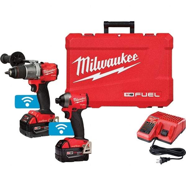 Milwaukee Tool - 18 Volt Cordless Tool Combination Kit - Includes 1/2" Drill/Driver & 1/4" Impact Driver, Lithium-Ion Battery Included - Caliber Tooling