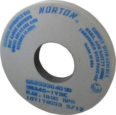 Norton - 14" Diam x 5" Hole x 1-1/2" Thick, I Hardness, 46 Grit Surface Grinding Wheel - Aluminum Oxide, Type 1, Coarse Grade, 1,800 Max RPM, Vitrified Bond, No Recess - Caliber Tooling