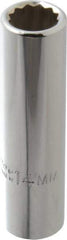 Proto - 1/2" Drive, Deep Hand Socket - 12 Points, 3-1/4" OAL, Chrome Finish - Caliber Tooling