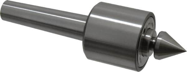 Riten - MT3 Taper Shank, 2-1/8" Head Diam Live Center - 5,000 Max RPM, 2" Head Length, 1" Point Diam, 1/4" Point Len, 350 Lb Max Workpc, 2" OAL, Male Point - Caliber Tooling