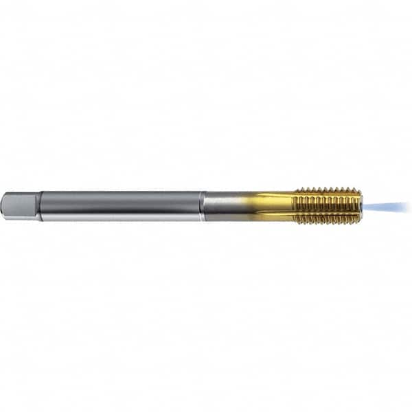 Guhring - 3/8-24 UNF 2BX H7/H8 Thread Limit Bottoming Thread Forming Tap - High Speed Steel, TiCN Finish, 3.543" OAL, Right Hand Thread, Series 4382 - Caliber Tooling