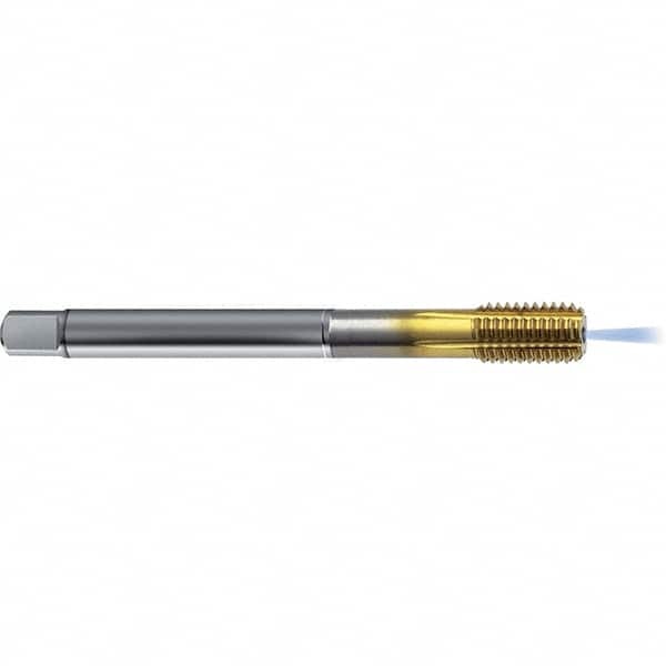 Guhring - 7/16-14 UNC 2BX H9/H10 Thread Limit Bottoming Thread Forming Tap - High Speed Steel, TiN Finish, 3.937" OAL, Right Hand Thread, Series 4383 - Exact Industrial Supply