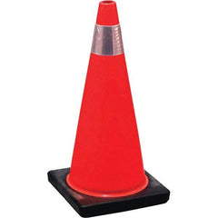 NMC - 28" High, Orange Traffic Cone - 14-1/8" Base Width, Rubber - Caliber Tooling