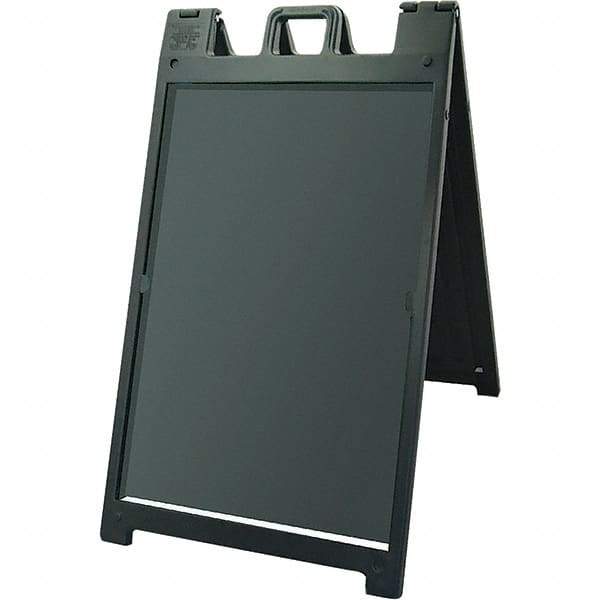 NMC - 24" Wide x 36" High Sign Compatiblity, Rigid Plastic Square Floor Sign Holder - Black, 45" Holder Height - Caliber Tooling