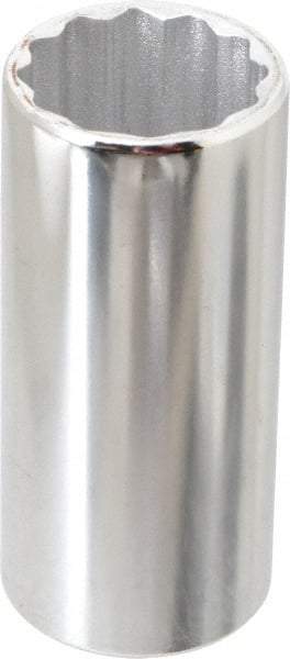 Proto - 1/4" Drive, Deep Hand Socket - 6 Points, 3-1/4" OAL, Chrome Finish - Caliber Tooling