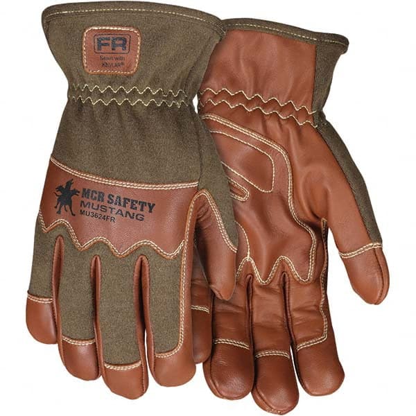 MCR Safety - Size L Goatskin Work Gloves - Caliber Tooling