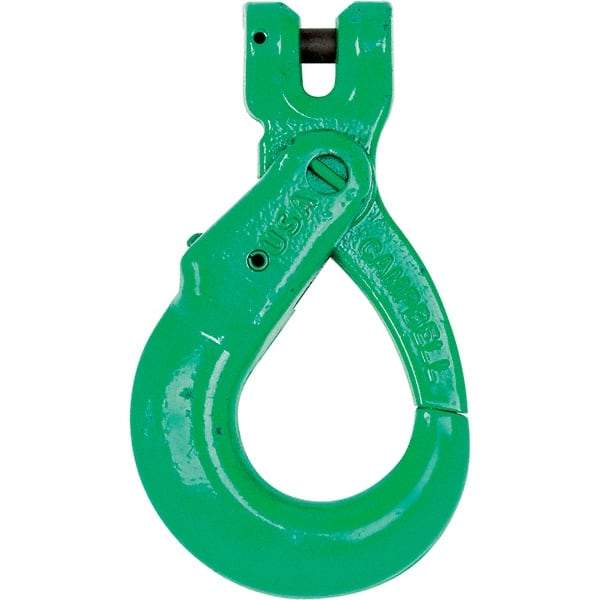 Campbell - 3/8" Chain Diam, 100 Chain Grade Clevis Hook - 8,800 Lb Capacity, 7/16" ID, 1/2" Pin Diam, 1-7/8" Hook Throat, 5-5/32" OAL, 1-1/8" Hook Width - Caliber Tooling