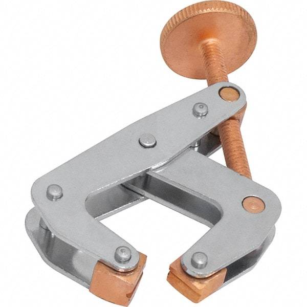 Kant Twist - 700 Lb, 2-1/2" Max Opening, 1-3/4" Open Throat Depth, 1-13/16" Closed Throat Depth, Cantilever Clamp - Copper Plated Steel Jaw, Round Handle, 7/8" Max Width - Caliber Tooling