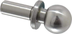 Jergens - 3/8" Ball Diam, 3/16" Shank Diam, Steel Inspection Tooling Ball - Slip-Fit Shank, 3/4" Ball Center to Shank Bottom, 0.3" Ball Center to Shoulder Bottom, with Shoulder - Caliber Tooling