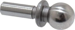 Jergens - 1/4" Ball Diam, 1/8" Shank Diam, Steel Inspection Tooling Ball - Slip-Fit Shank, 9/16" Ball Center to Shank Bottom, 0.2" Ball Center to Shoulder Bottom, with Shoulder - Caliber Tooling