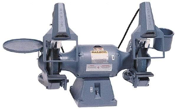 Baldor - 8" Wheel Diam x 1" Wheel Width, 3/4 hp Grinder - 3/4" Arbor Hole Diam, 1 Phase, 1,800 Max RPM, 115/230 Volts - Caliber Tooling