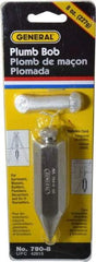 General - 4 Inch Long, 7/8 Inch Diameter Steel Plumb Bob - 8 Ounce - Caliber Tooling