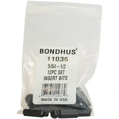 Bondhus - Screwdriver Bit Sets Type: Insert Bit Set Drive Size: 1/4 (Inch) - Caliber Tooling