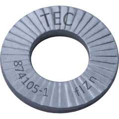 Wedge Lock Washers; Thread Size: 1/2; Material: Steel; Inside Diameter: 0.531 in; Outside Diameter: 1.000 in; Finish: Zinc Plated; Hardness: 465 HV Min; Standards: MIL-STD-1312-7   ISO 9001:2008    ISO TS16949; Thickness: 3.4 in