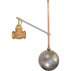 Control Devices - 1-1/4" Pipe, Brass & Bronze, Globe Pattern-Single Seat, Mechanical Float Valve - 100 psi, FIP x FIP End Connections - Caliber Tooling