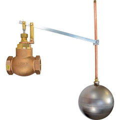 Control Devices - 2" Pipe, Brass & Bronze, Globe Pattern-Single Seat, Mechanical Float Valve - 75 psi, FIP x FIP End Connections - Caliber Tooling