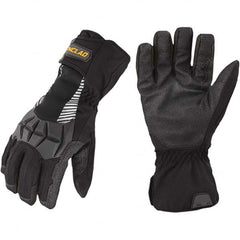 ironCLAD - Size 2XL (11) Synthetic Leather Work Gloves - For Cold Weather, Uncoated, Gauntlet Cuff, Full Fingered, Black, Paired - Caliber Tooling