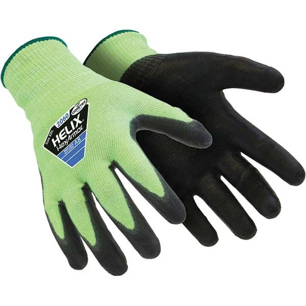 HexArmor - Size M (8), ANSI Cut Lvl A9, Polyurethane Coated Cut Resistant Gloves - Caliber Tooling