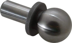 Jergens - 3/4" Ball Diam, 3/8" Shank Diam, Steel Inspection Tooling Ball - Slip-Fit Shank, 1-1/4" Ball Center to Shank Bottom, 1/2" Ball Center to Shoulder Bottom, with Shoulder - Caliber Tooling