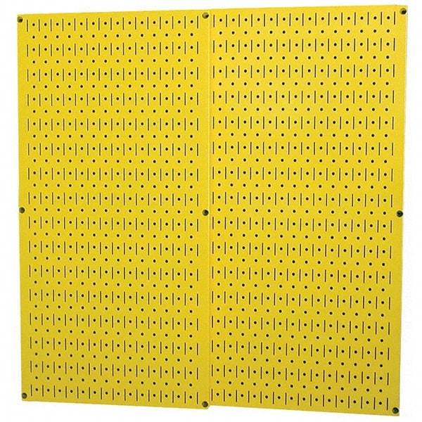 Wall Control - 32" Wide x 32" High Peg Board Storage Board - 2 Panels, Metal, Yellow - Caliber Tooling