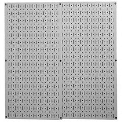 Wall Control - 32" Wide x 32" High Peg Board Storage Board - 2 Panels, Metal, Gray - Caliber Tooling