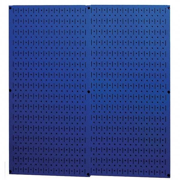 Wall Control - 32" Wide x 32" High Peg Board Storage Board - 2 Panels, Metal, Blue - Caliber Tooling