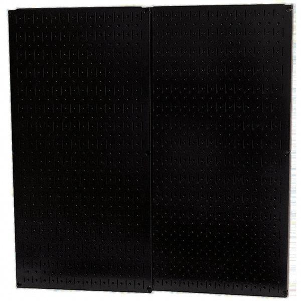 Wall Control - 32" Wide x 32" High Peg Board Storage Board - 2 Panels, Metal, Black - Caliber Tooling