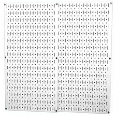 Wall Control - 32" Wide x 32" High Peg Board Storage Board - 2 Panels, Metal, White - Caliber Tooling