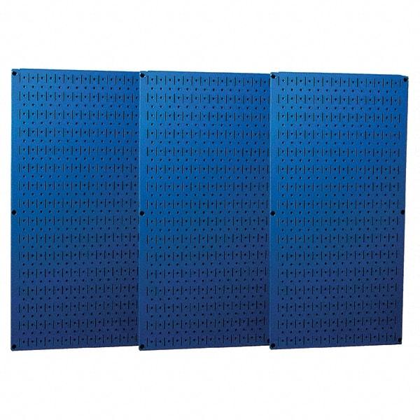 Wall Control - 48" Wide x 32" High Peg Board Storage Board - 3 Panels, Metal, Blue - Caliber Tooling