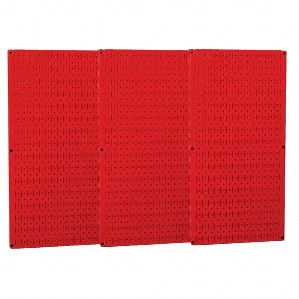 Wall Control - 48" Wide x 32" High Peg Board Storage Board - 3 Panels, Metal, Red - Caliber Tooling