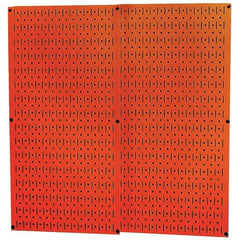 Wall Control - 32" Wide x 32" High Peg Board Storage Board - 2 Panels, Metal, Orange - Caliber Tooling