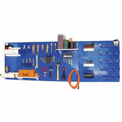 Wall Control - 96" Wide x 32" High Peg Board Kit - 6 Panels, Metal, Blue/White - Caliber Tooling