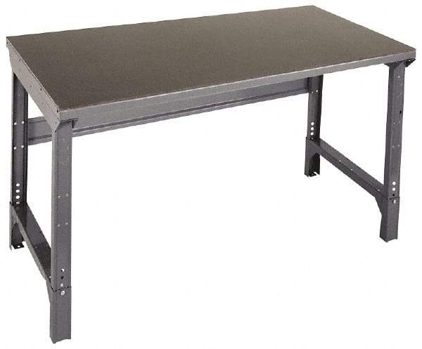 Edsal - 60 Wide x 30" Deep x 29" High, Steel Workbench - Straight Square Edge, Adjustable Height Legs - Caliber Tooling