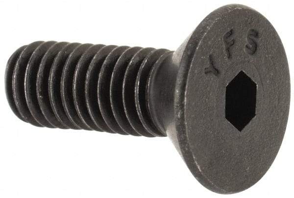 Value Collection - #8-36 UNF Hex Socket Drive, Flat Screw - Alloy Steel, Black Oxide Finish, Fully Threaded, 1/2" OAL - Caliber Tooling