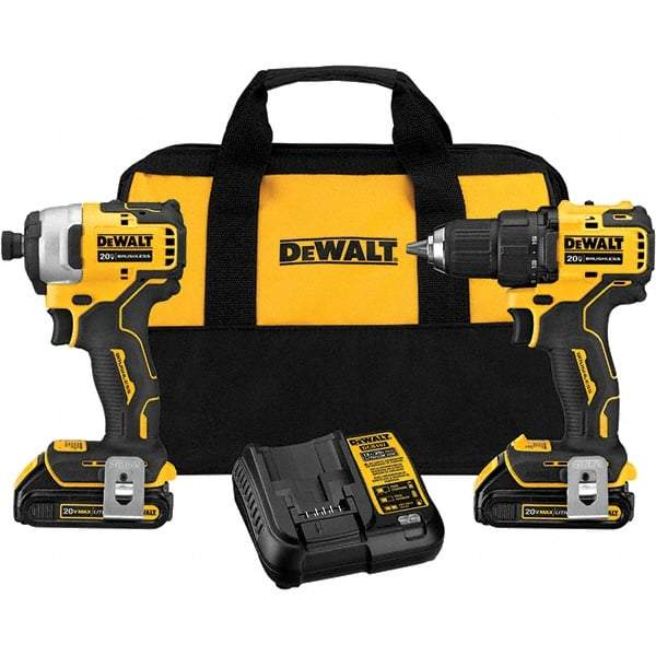 DeWALT - 20 Volt Cordless Tool Combination Kit - Includes Atomic Compact Drill/Driver & Atomic Compact 1/4" Impact Driver, Lithium-Ion Battery Included - Caliber Tooling