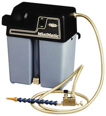 Trico - 2 Outlet, 1 Gallon Tank Capacity, High Density Polyethylene Tank Mist Coolant System - 8-1/2" Tank/Unit Length x 6" Tank/Unit Width x 10-1/2" Tank/Unit Height, 50 to 100 psi, 5' Coolant Line Length, 3" Hose Length - Caliber Tooling