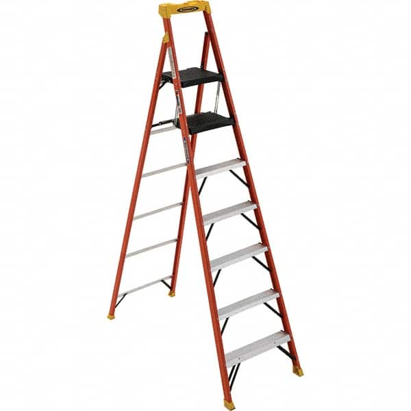 Werner - Step Ladders Type: Step Ladder Height (Feet): 7'6" - Caliber Tooling