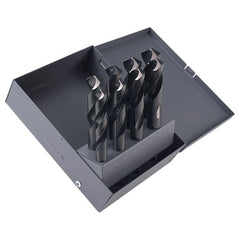 ‎9/16-1 RHS / RHC HSS 118 Degree Radial Point Silver and Deming Reduced Shank Drill Set - Steam Oxide - Exact Industrial Supply