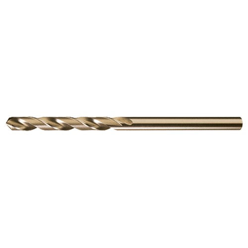 7/32 RHS / RHC HSS-CO 8% (M42) 135 Degree Split Point NAS907 Type J Cobalt Heavy Duty 6″ Extended Length Drill - Straw / Gold Oxide - Exact Industrial Supply