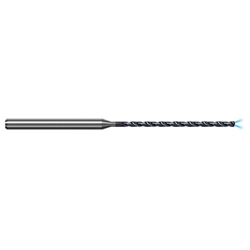 1.32 mm Dia. × 3 mm Shank × 18 mm Flute Length × 63 mm OAL, 12xD, 140°, AlTiN, 2xD Flute, Coolant Thru, Round Solid Carbide Drill - Exact Industrial Supply