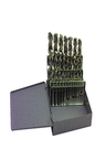 29 Pc. 1/16" - 1/2" by 64ths Cobalt Bronze Oxide Jobber Drill Set - Caliber Tooling