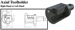 VDI Axial Toolholder (Right-Hand) - Part #: CNC86 35.5025R - Caliber Tooling