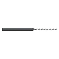 0.939 mm Dia. × 3 mm Shank × 13 mm Flute Length × 50 mm OAL, 12xD, 130°, TiB2, 3xD Flute, Round Solid Carbide Drill - Exact Industrial Supply