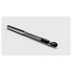 .125 Dia. - .125" LOC - 2" OAL 2 FL Ball Nose Carbide End Mill with 1.00 Reach-Nano Coated - Caliber Tooling