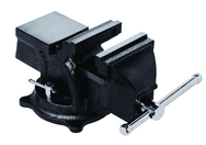 4" General Purpose Vise - Cast Iron - Serrated Jaws - Swivel Base - Built in Anvil - Caliber Tooling