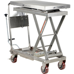 Partially SS Cart W/Scale 500lb 32 × 19.5 - Exact Industrial Supply