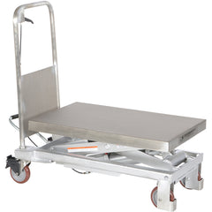 Partial SS Elevating Cart 750lb 32.5 × 19.75 - Exact Industrial Supply